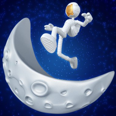 Astronaut Jumping Over The Moon clipart