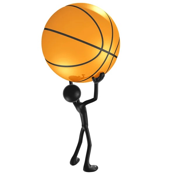 Segurando basquete gigante — Fotografia de Stock
