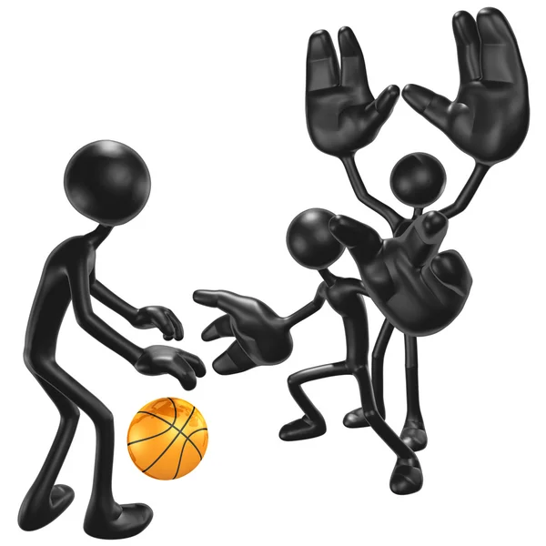 Баскетбол велика рука оборони — стокове фото