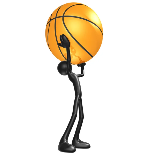 Holding pallacanestro gigante — Foto Stock