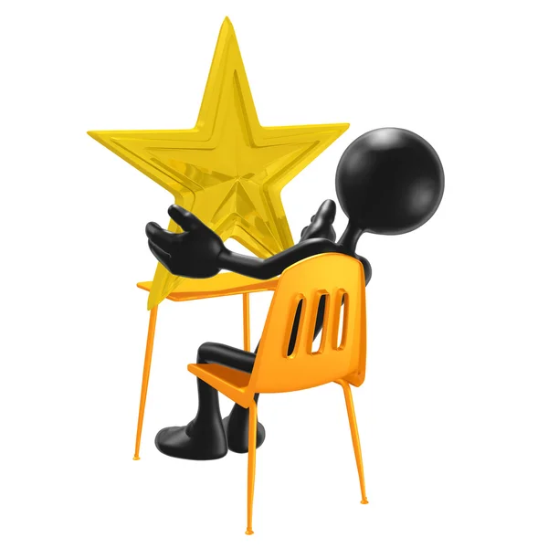 Student se zlatou hvězdou na školní lavici — Stock fotografie