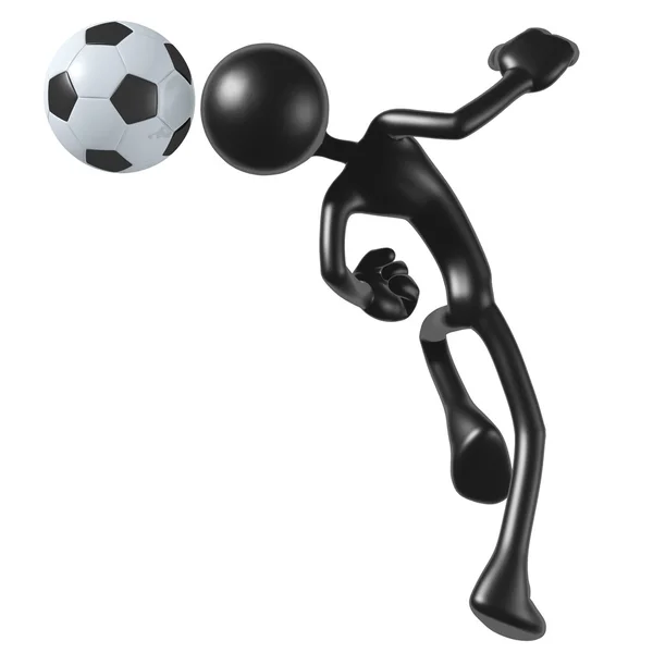 3D piłka nożna Piłka nożna — Zdjęcie stockowe