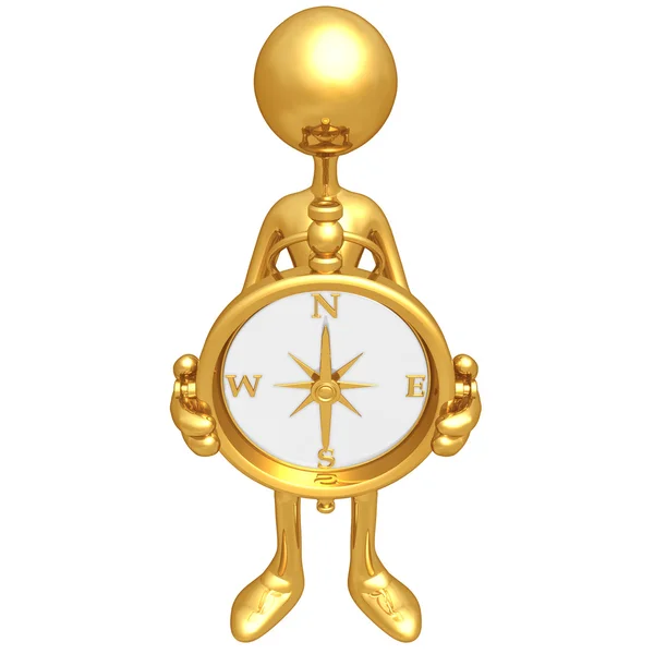 Gospodarstwa złoty kompas — Zdjęcie stockowe