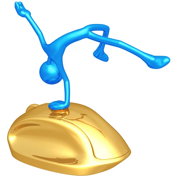 기쁨 컴퓨터 마우스 점프 — 스톡 사진