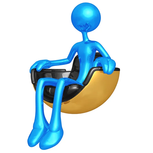 Siedząc w unosząc futurystyczny fotel — Zdjęcie stockowe