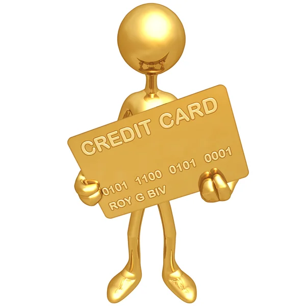 Posiadania złota karta kredytowa — Zdjęcie stockowe
