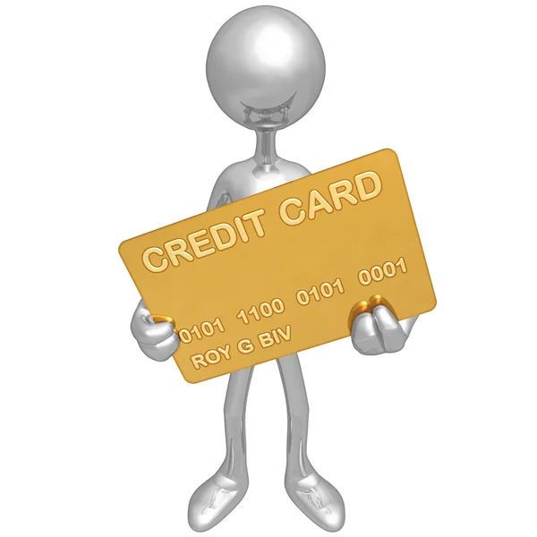 Segurando Ouro Cartão de Crédito — Fotografia de Stock