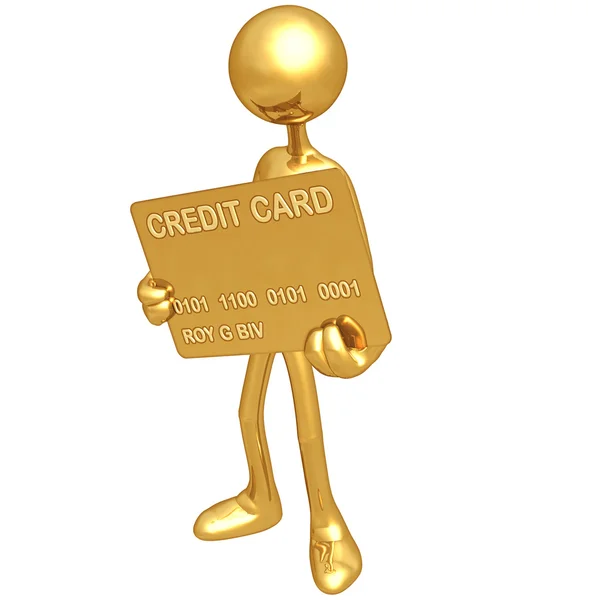 Poseer tarjeta de crédito de oro — Foto de Stock