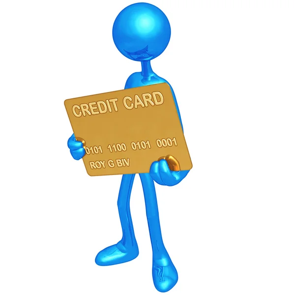Détention d'une carte de crédit Gold — Photo