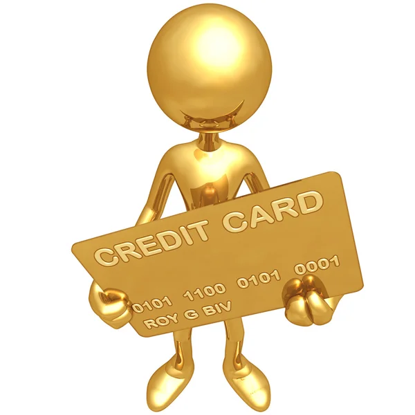 Posiadania złota karta kredytowa — Zdjęcie stockowe
