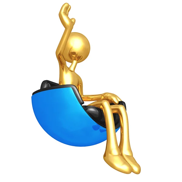 Macha w unosząc futurystyczny fotel — Zdjęcie stockowe