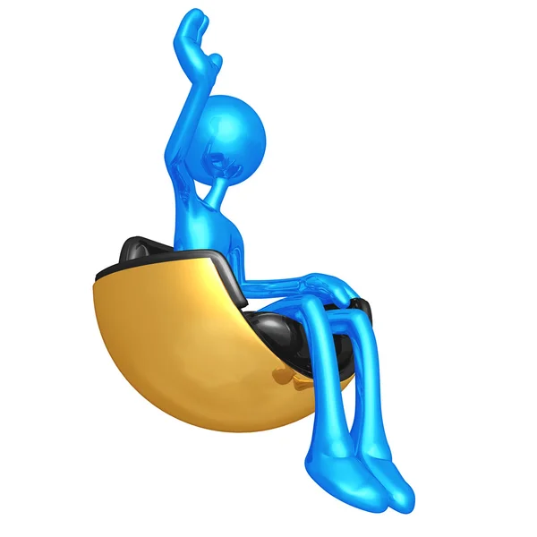 Macha w unosząc futurystyczny fotel — Zdjęcie stockowe