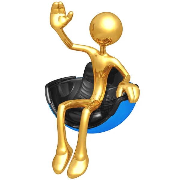 ホバリングの未来的な椅子で手を振っています。 — ストック写真