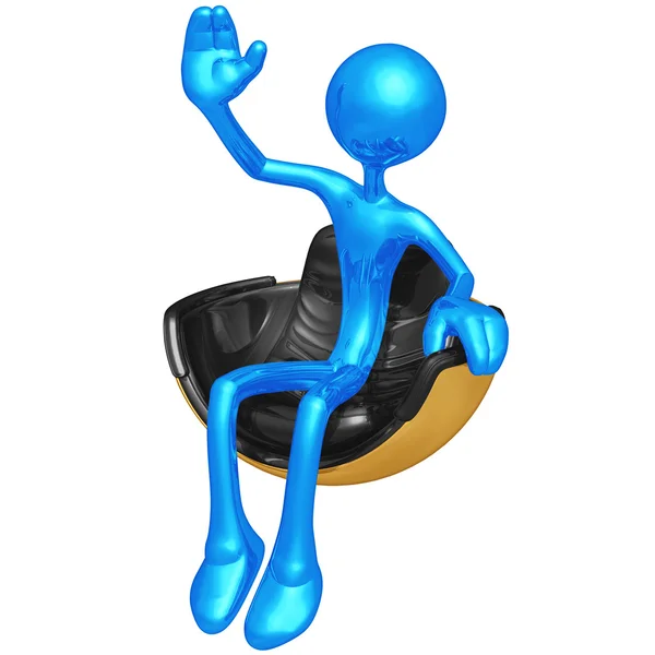 Waving In Hovering Futuristic Chair — Stock Photo, Image