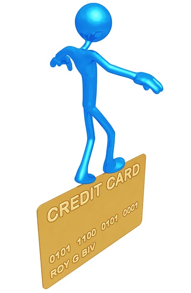 Balanceamento no cartão de crédito ouro — Fotografia de Stock