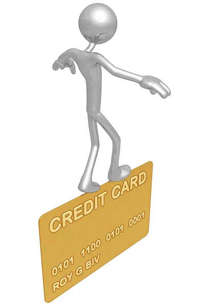Balanceamento no cartão de crédito ouro — Fotografia de Stock