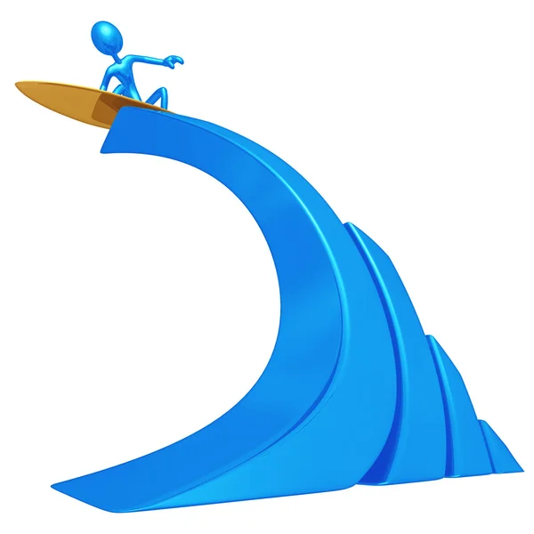Szörfözés oszlopdiagramon — Stock Fotó