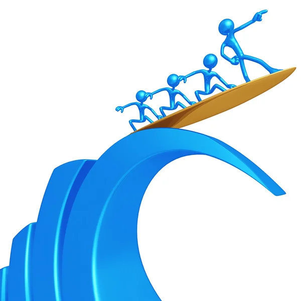 Risk Management Riding Bar Graph Wave — Stock Photo, Image
