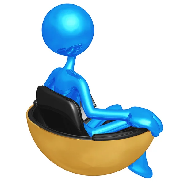 Ülnek lebegve futurisztikus szék Stock Kép