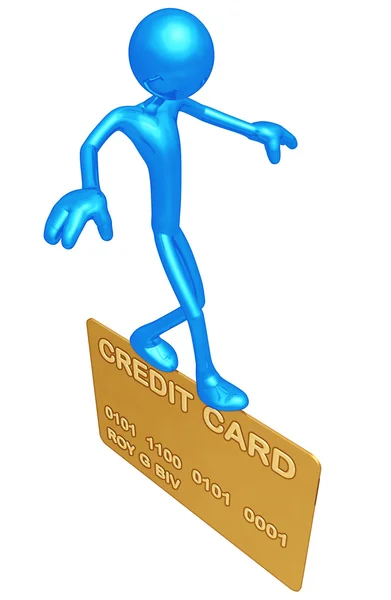 Na zlaté kreditní karty Stock Fotografie