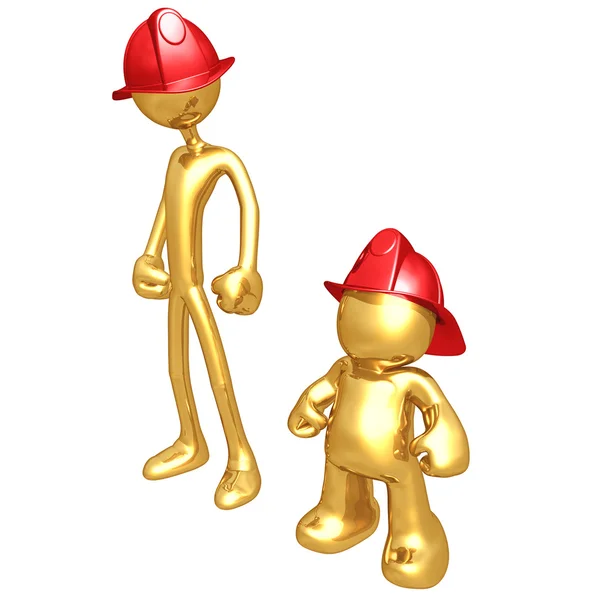 Oryginalny i naśladowca strażak — Zdjęcie stockowe
