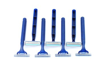 Disposable blu razors, duoble blade and plastic body clipart