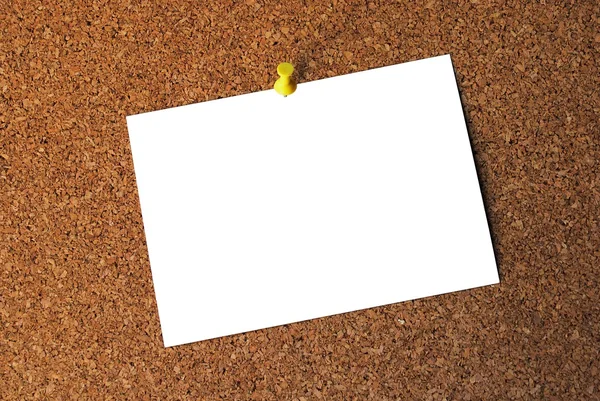 stock image White card on cork notice board