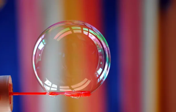 Мыльный пузырь на цветном фоне — стоковое фото