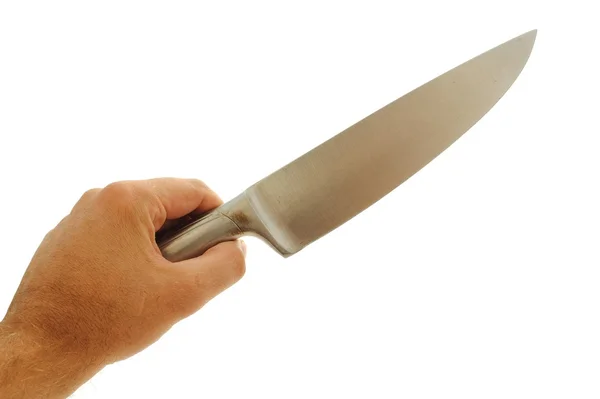 Bir mutfak bıçağı tutan adam el — Stok fotoğraf