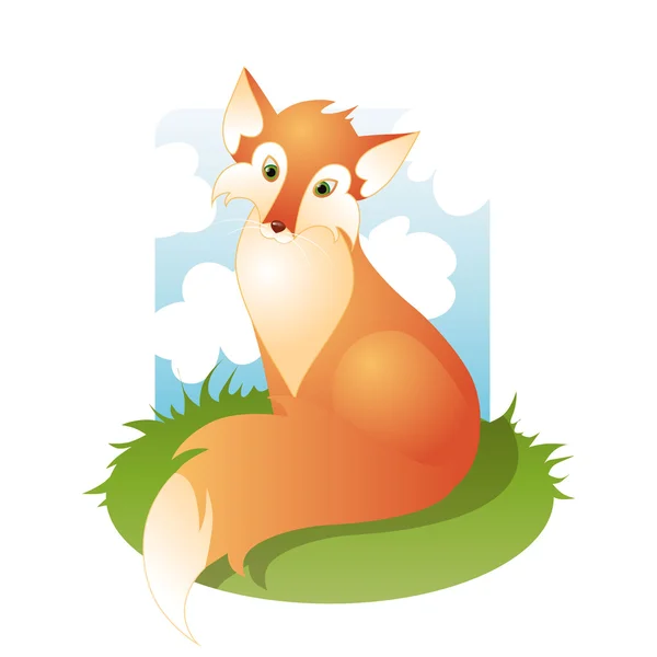 stock vector Fox in a meadow