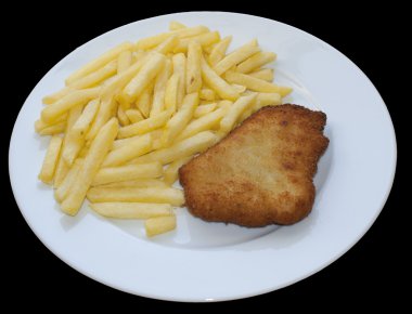 Poulet Schnitzel ve Pommes