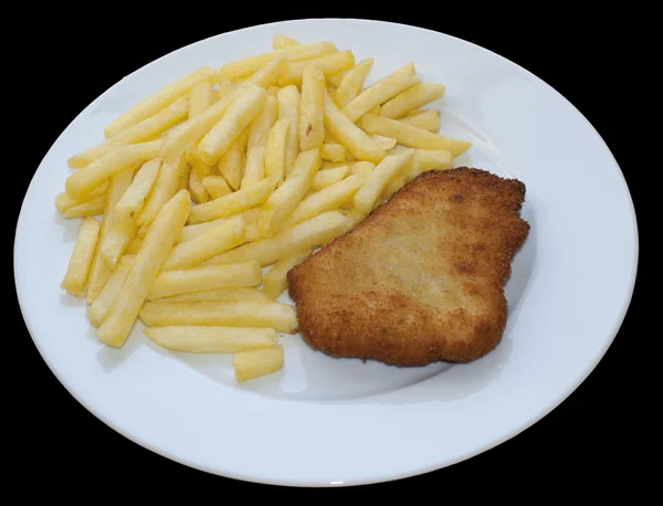 stock image Poulet Schnitzel & Pommes