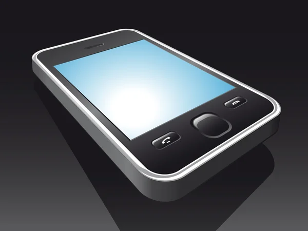 3d smartphone in bilico — Vettoriale Stock