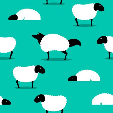 Wolf In Sheeps Clothing seamless Background idiom clipart
