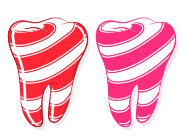 Candy Striped Teeth idiom sweet tooth clipart