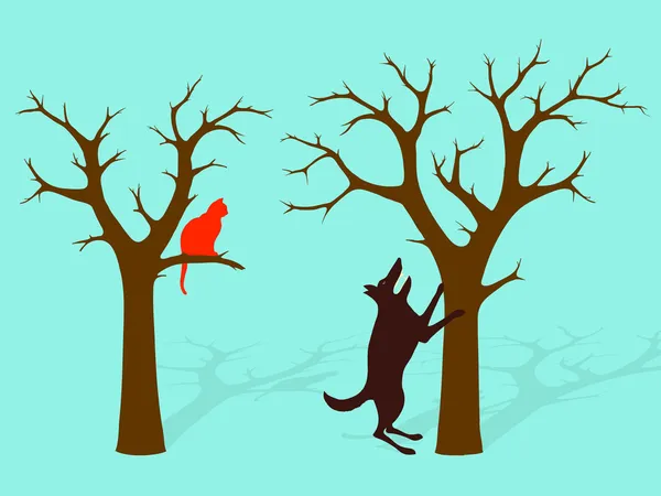 Ugatás Up a rossz Tree motívumait — Stock Vector