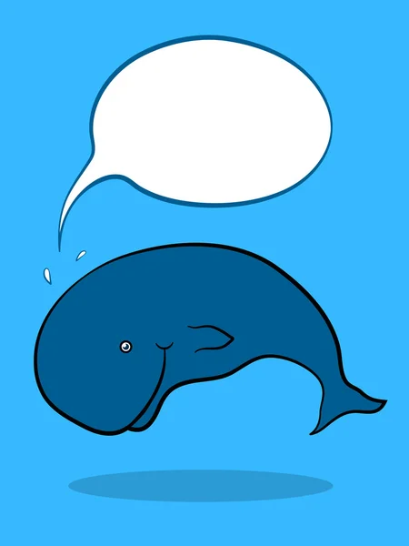 Friendly Whale With Speech Bubble — Stock Vector