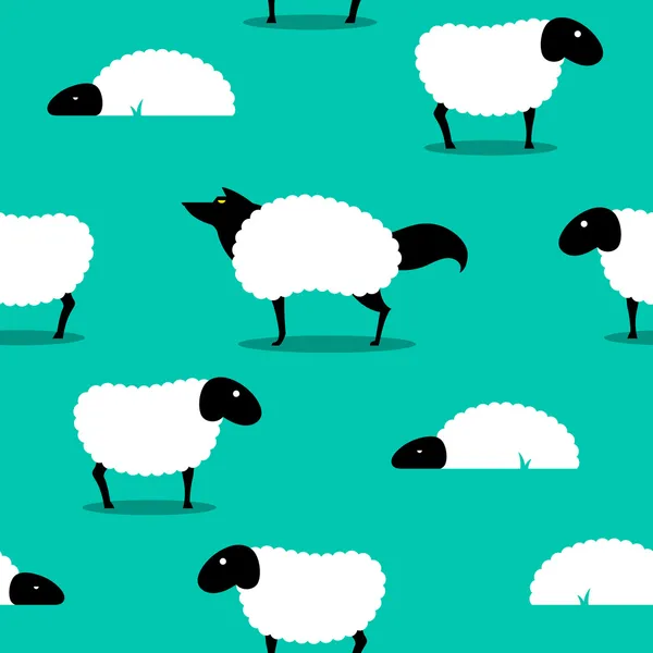 Varg i sheeps kläder sömlös bakgrund idiom Vektorgrafik