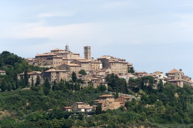 Landscape with panorama of Chianciano (Siena, Tuscany, Italy) clipart