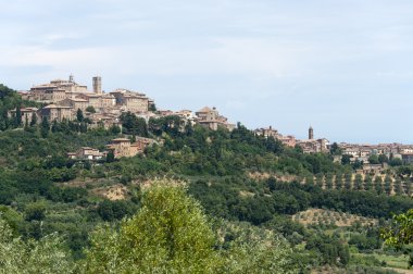 chianciano (siena, Toskana, İtalya Panoraması ile peyzaj)