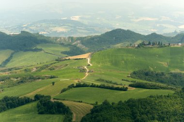 Landscape in Emilia Romagna (Italy) from Sogliano at summer clipart