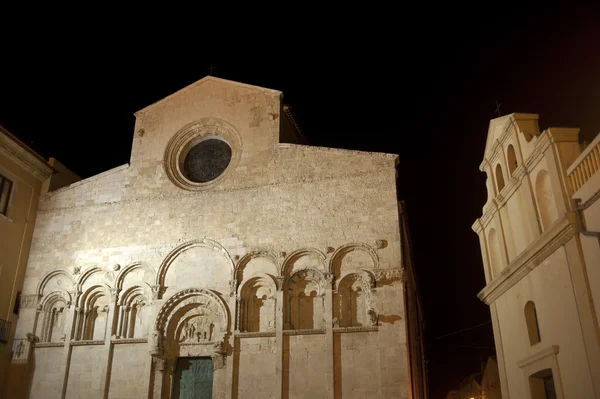 Termoli (Campobasso, Molise, Italy): cathedral at night — Stock Photo, Image