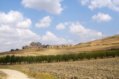 Puglia ve Basilicata (İtalya) arasında: ülke manzara summ,