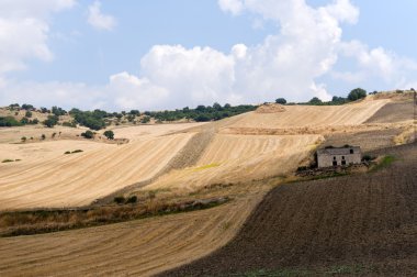 Puglia ve Basilicata (İtalya) arasında: ülke manzara summ,