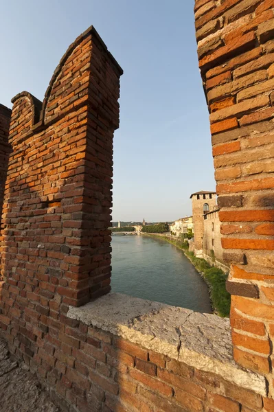 Stock image Verona (Veneto, Italy), medieval bridge over the Adige river