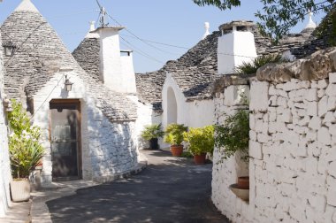 Alberobello (bari puglia, İtalya): trulli şehirdeki sokak