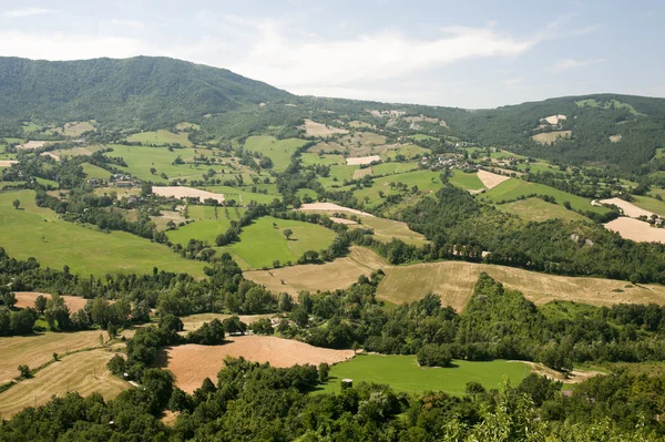 Montefeltro (Marches, Italy), landscape from Pennabilli (Pesaro — Stock Photo, Image