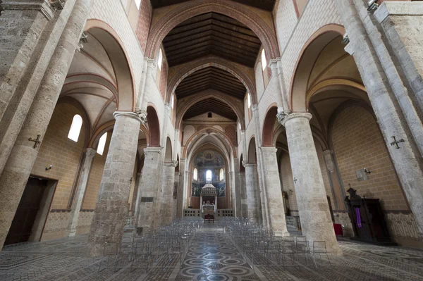 Anagni (frosinone, lazio, Itálie) - středověké katedrály interiér — Stock fotografie