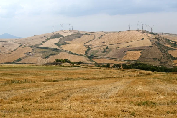 Turbinas eólicas en Basilicata (Italia) ) — Foto de Stock