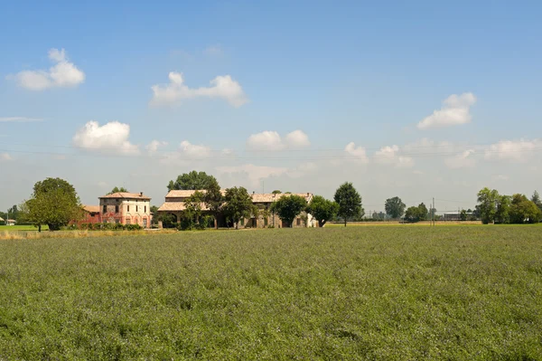 Paisaje rural en Emilia-Romaña en verano — Foto de Stock